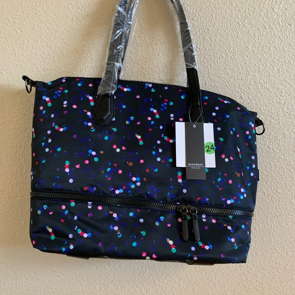 Modani New York Black Print Weekender Bag NWT 🌴